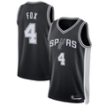 Kooe SA.Spurs #4 De'Aaron Fox Black Swingman Player Jerseys - Icon Edition