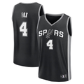 Kooe SA.Spurs #4 De'Aaron Fox Fanatics Black Fast Break Replica Player Jerseys - Icon Edition