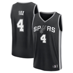 Kooe SA.Spurs #4 De'Aaron Fox Fanatics Black Fast Break Replica Player Jerseys - Icon Edition