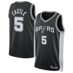 Kooe SA.Spurs #5 Stephon Castle Black Swingman Jerseys - Icon Edition