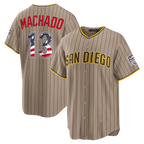 Kooe SD.Padres #13 Manny Machado Sand USA 250 Fourth of July Alternate Stadium Jersey