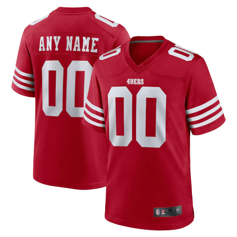 Kooe Custom SF.49ers Scarlet Game Home Stitched Jerseys