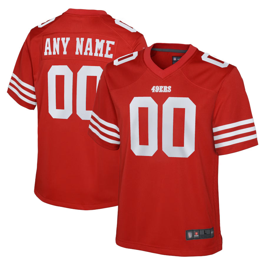 Kooe Custom SF.49ers Red Game Team Colour Stitched Jerseys
