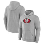 Kooe SF.49ers Gray LOGO Pullover Hoodies Home Game Blank Player Stitched Jerseys