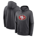 Kooe SF.49ers Gray Pullover Hoodies Home Game Blank Player Stitched Jerseys