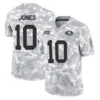 Kooe SF.49ers #10 Mac Jones Player Arctic Camo Limited Salute To Service Home Game Stitched Jerseys