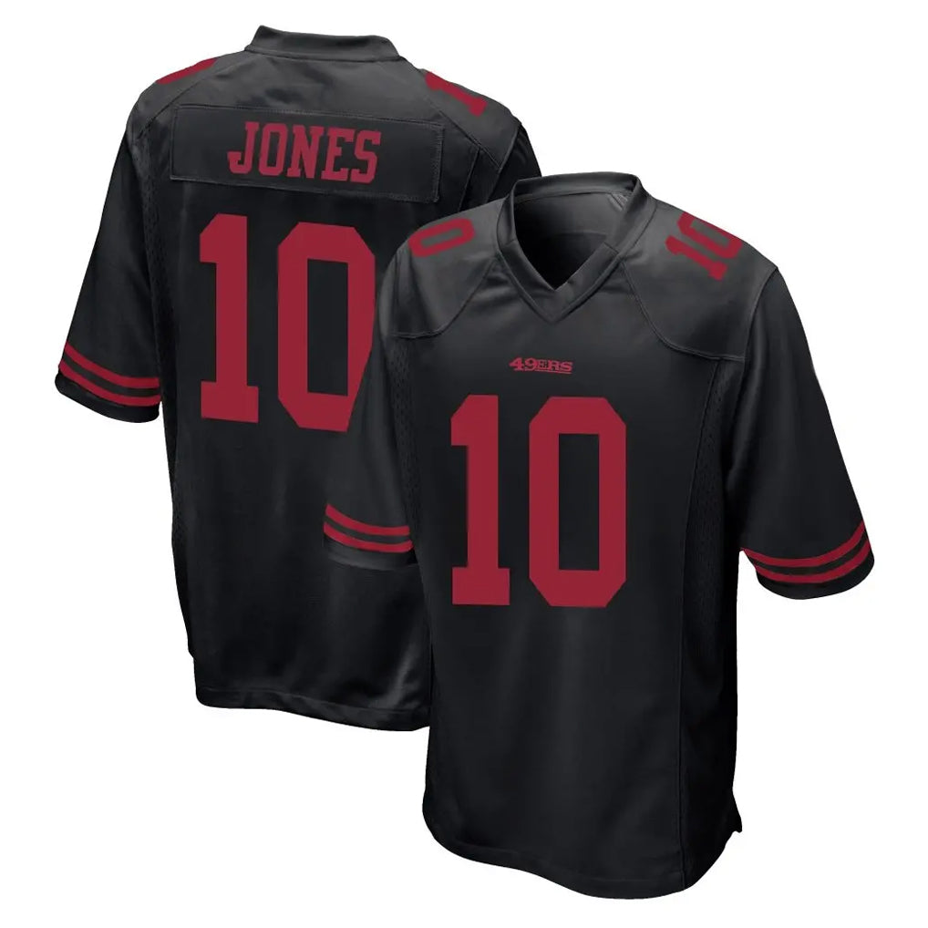 Kooe SF.49ers #10 Mac Jones Player Black Alternate Home Game Stitched Jerseys