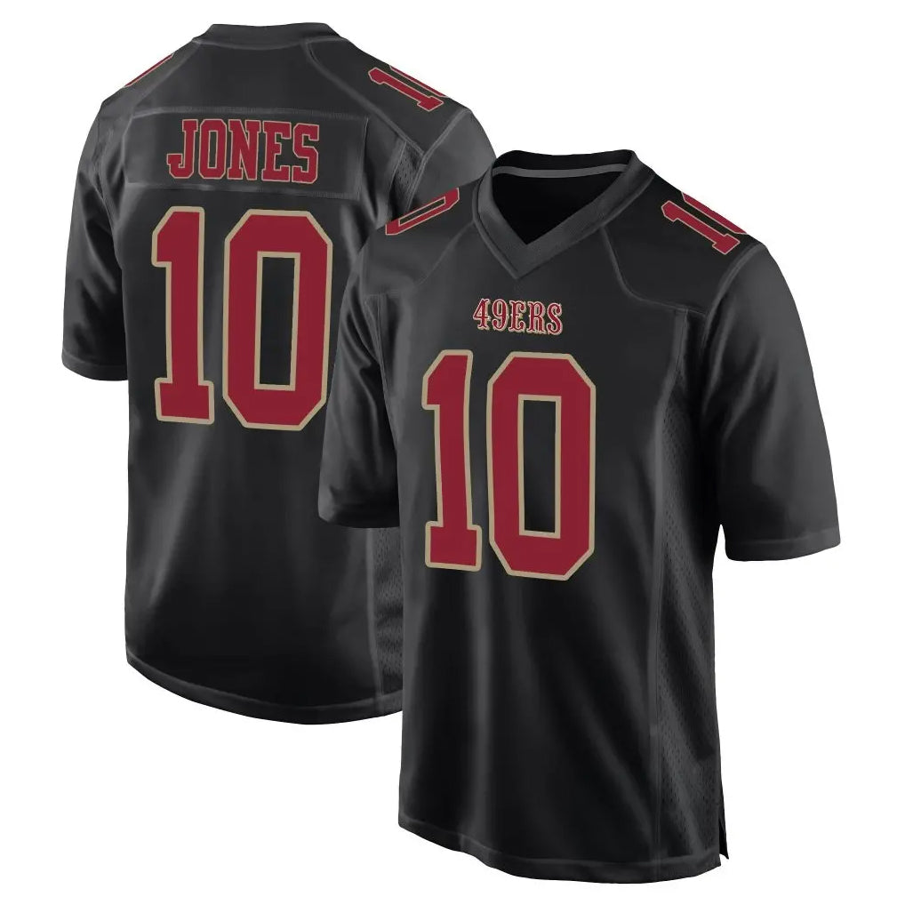 Kooe SF.49ers #10 Mac Jones Player Black Fashion Home Game Stitched Jerseys
