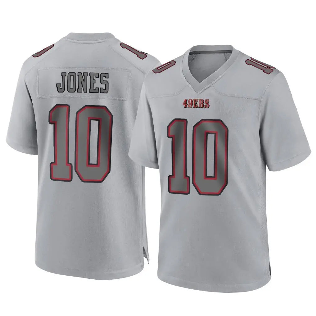Kooe SF.49ers #10 Mac Jones Player Gray Atmosphere Fashion Home Game Stitched Jerseys
