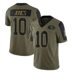 Kooe SF.49ers #10 Mac Jones Player Olive Salute To Service Limited Game Stitched Jerseys