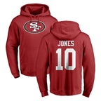 Kooe SF.49ers #10 Mac Jones Player Red LOGO Pullover Hoodies Home Game Stitched Jerseys