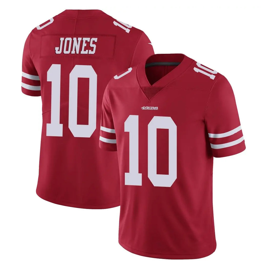 Kooe SF.49ers #10 Mac Jones Player Red Limited Vapor Untouchable Home Game Stitched Jerseys