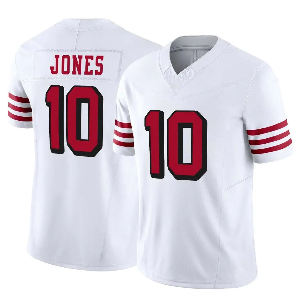 Kooe SF.49ers #10 Mac Jones Player White Limited Alternate Vapor F.U.S.E. Home Game Stitched Jerseys