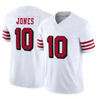 Kooe SF.49ers #10 Mac Jones Player White Limited Alternate Vapor F.U.S.E. Home Game Stitched Jerseys