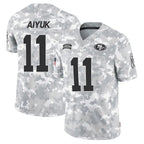 Kooe SF.49ers #11 Brandon Aiyuk Player Arctic Camo Salute to Service Limited Stitched Jerseys