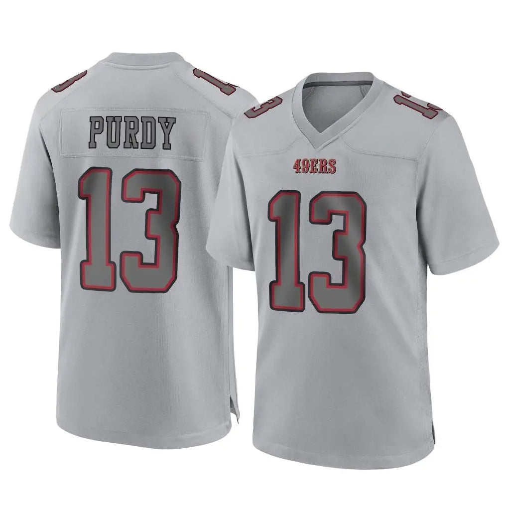 Kooe SF.49ers #13 Brock Purdy Player Gray Atmosphere Fashion Home Game Stitched Jerseys