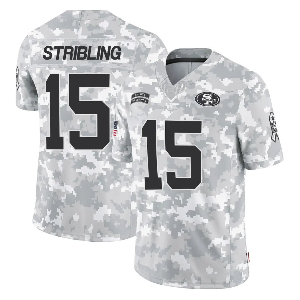 Kooe SF.49ers #15 De'Zhaun Stribling Player Arctic Camo Limited Salute To Service Home Game Stitched Jerseys