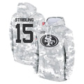 Kooe SF.49ers #15 De'Zhaun Stribling Player Arctic Camo Limited Salute to Service Pullover Hoodies Game Stitched Jerseys