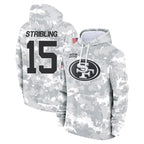 Kooe SF.49ers #15 De'Zhaun Stribling Player Arctic Camo Limited Salute to Service Pullover Hoodies Game Stitched Jerseys