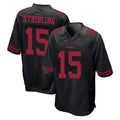 Kooe SF.49ers #15 De'Zhaun Stribling Player Black Alternate Home Game Stitched Jerseys