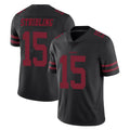 Kooe SF.49ers #15 De'Zhaun Stribling Player Black Alternate Limited Vapor Untouchable Home Game Stitched Jerseys