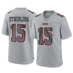 Kooe SF.49ers #15 De'Zhaun Stribling Player Gray Atmosphere Fashion Home Game Stitched Jerseys