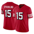 Kooe SF.49ers #15 De'Zhaun Stribling Player Red Limited Alternate Vapor F.U.S.E. Home Game Stitched Jerseys