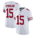 Kooe SF.49ers #15 De'Zhaun Stribling Player White Limited Vapor Untouchable Home Game Stitched Jerseys
