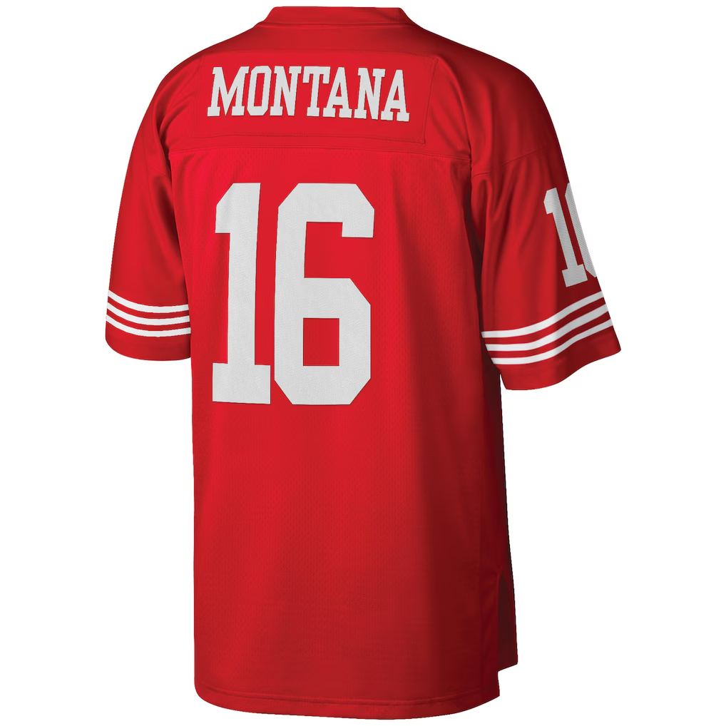 Kooe SF.49ers #16 Joe Montana Mitchell & Ness Scarlet Big & Tall 1990 Retired Player Replica Jersey