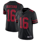 Kooe SF.49ers #16 Joe Montana Player Black Vapor Untouchable Limited Throwback Stitched Jerseys
