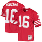 Kooe SF.49ers #16 Joe Montana Player Mitchell & Ness Legacy Replica Scarlet Stitched Jerseys
