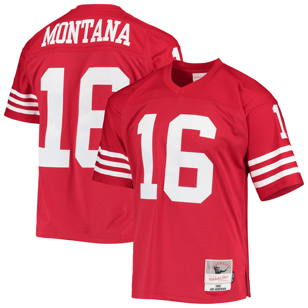 Kooe SF.49ers #16 Joe Montana Player Mitchell & Ness Legacy Replica Scarlet Stitched Jerseys