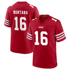 Kooe SF.49ers #16 Joe Montana Player Scarlet Home Game Stitched Jerseys