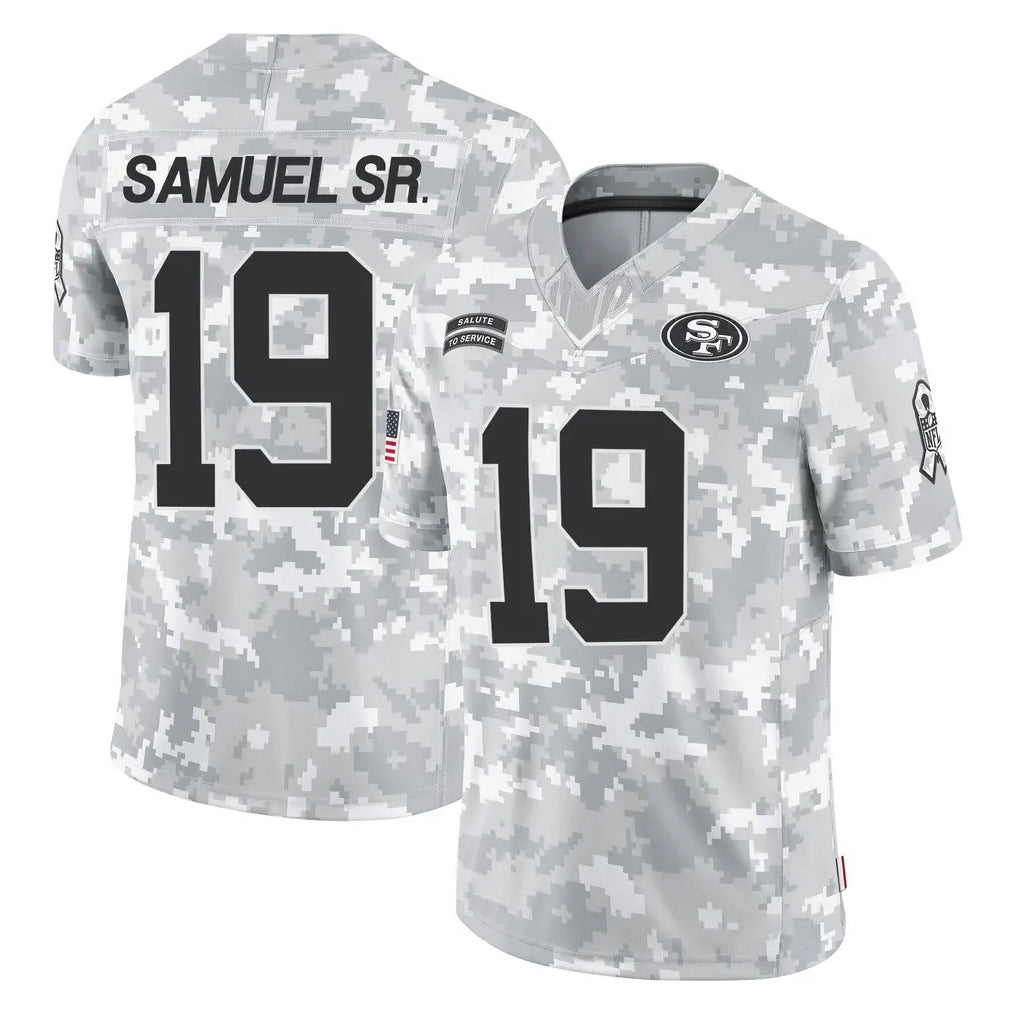 Kooe SF.49ers #19 Deebo Samuel Sr. Player Arctic Camo Limited Salute To Service Home Game Stitched Jerseys