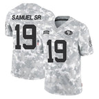 Kooe SF.49ers #19 Deebo Samuel Sr. Player Arctic Camo Limited Salute To Service Home Game Stitched Jerseys