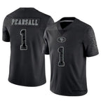 Kooe SF.49ers #1 Ricky Pearsall Player Black RFLCTV Limited Stitched Jerseys