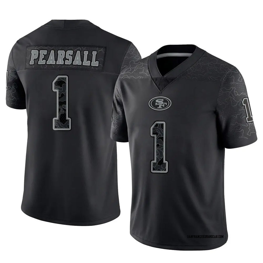 Kooe SF.49ers #1 Ricky Pearsall Player Black RFLCTV Limited Stitched Jerseys