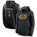 Kooe SF.49ers #1 Ricky Pearsall Player Black Salute To Service Hoodie Player Stitched Jerseys