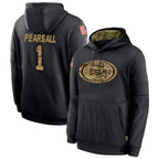 Kooe SF.49ers #1 Ricky Pearsall Player Black Salute To Service Hoodie Player Stitched Jerseys