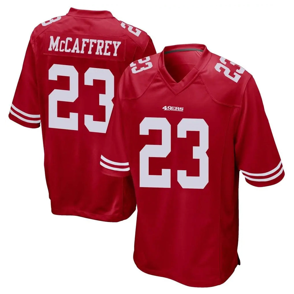 Kooe SF.49ers #23 Christian McCaffrey Player Red Home Game Stitched Jerseys