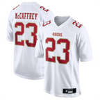 Kooe SF.49ers #23 Christian McCaffrey Player Tundra White Fashion Game Stitched Jerseys