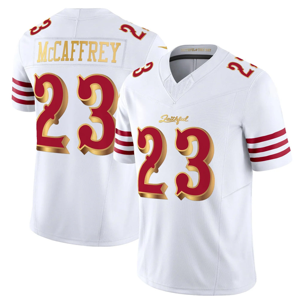 Kooe SF.49ers #23 Christian McCaffrey Player White 2025 Rivalries Collection Game Limited Stitched Jerseys