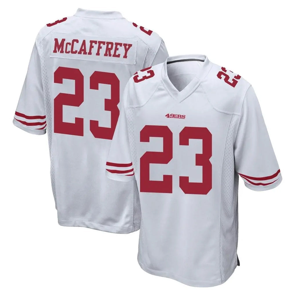 Kooe SF.49ers #23 Christian McCaffrey Player White Home Game Stitched Jerseys