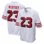 Kooe SF.49ers #23 Christian McCaffrey Player White Limited Home Game Stitched Jerseys
