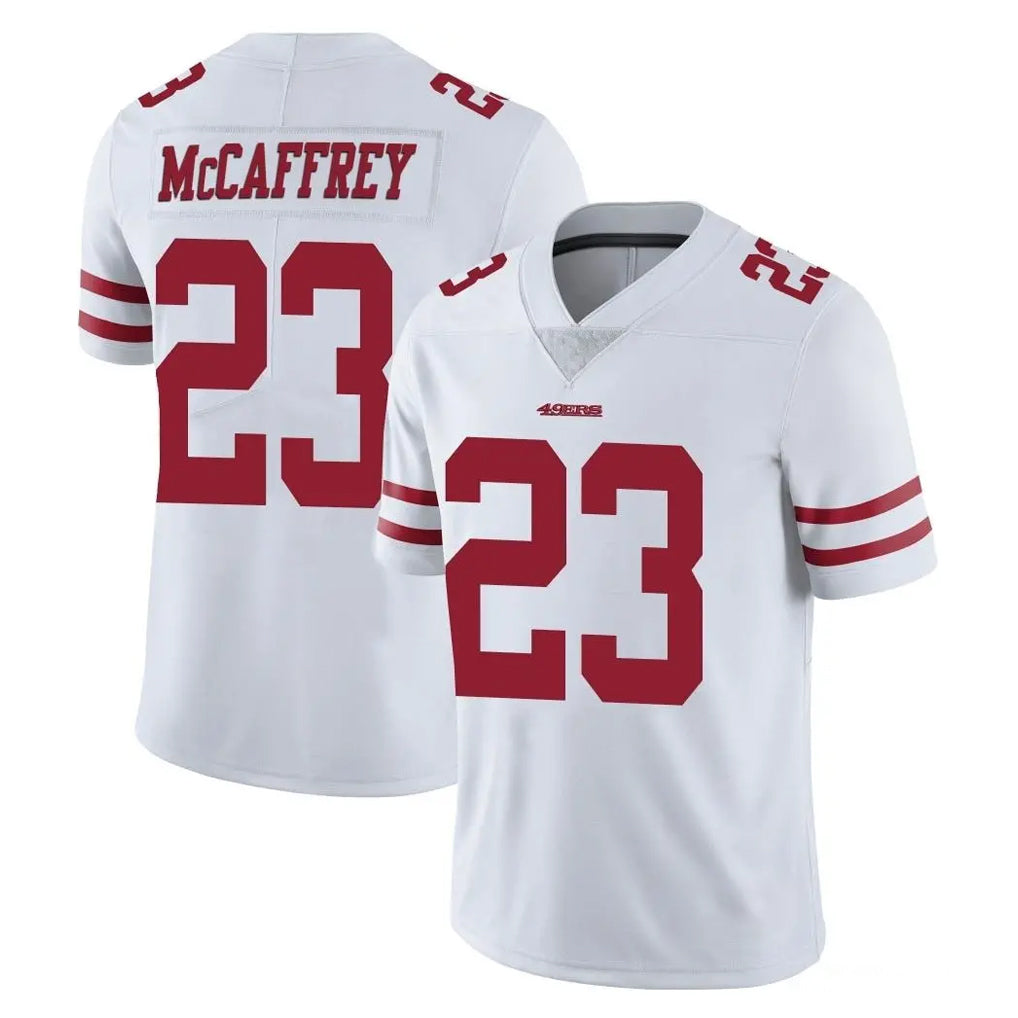 Kooe SF.49ers #23 Christian McCaffrey Player White Limited Vapor Untouchable Home Game Stitched Jerseys
