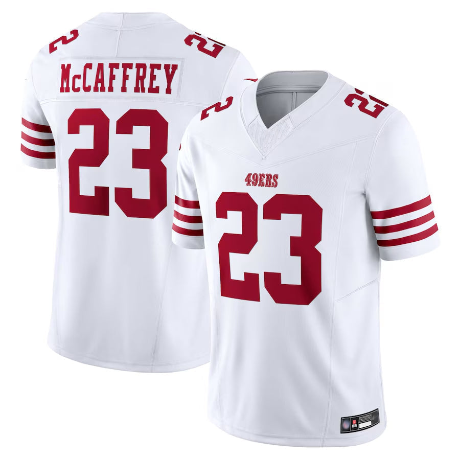 Kooe SF.49ers #23 Christian McCaffrey Player White Vapor F.U.S.E. Limited Stitched Jerseys