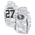 Kooe SF.49ers #27 Ji'Ayir Brown Player Arctic Camo Limited Salute to Service Pullover Hoodies Game Stitched Jerseys