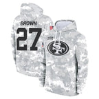 Kooe SF.49ers #27 Ji'Ayir Brown Player Arctic Camo Limited Salute to Service Pullover Hoodies Game Stitched Jerseys
