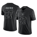 Kooe SF.49ers #27 Ji'Ayir Brown Player Black Limited Reflective Home Game Stitched Jerseys