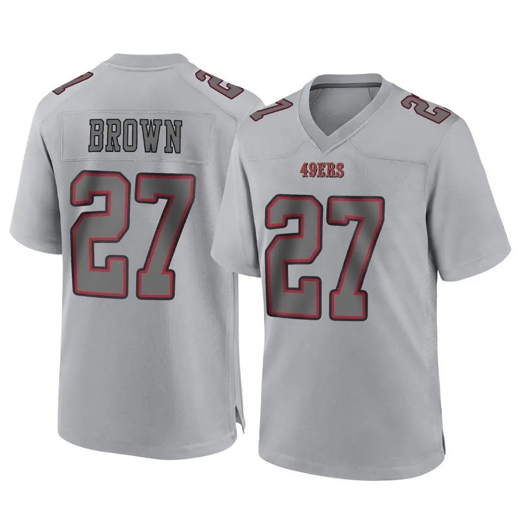 Kooe SF.49ers #27 Ji'Ayir Brown Player Gray Atmosphere Fashion Home Game Stitched Jerseys